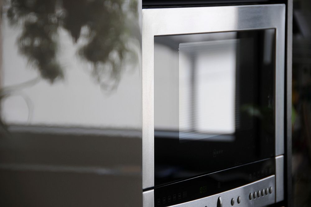 Free silver microwave image, public domain kitchen appliances CC0 photo.