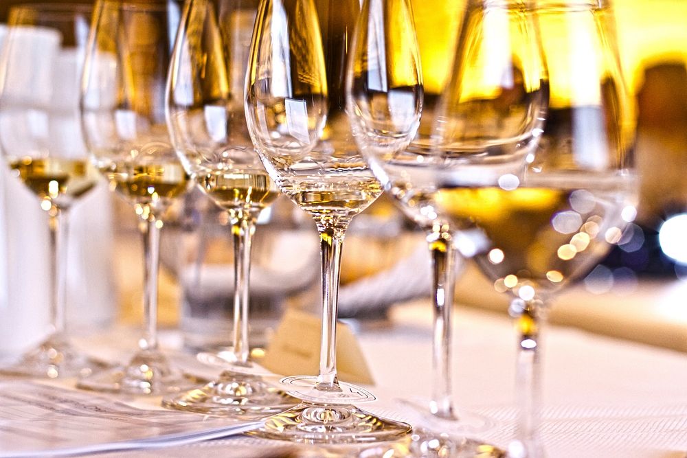 Free wine glass line up image, public domain drink CC0 photo.