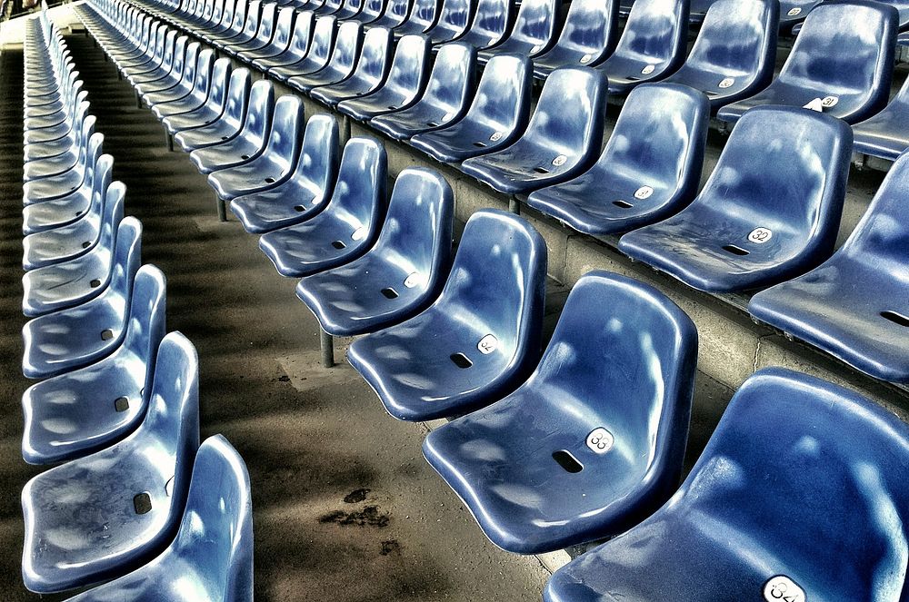 Free blue stadium chair image, public domain CC0 photo.