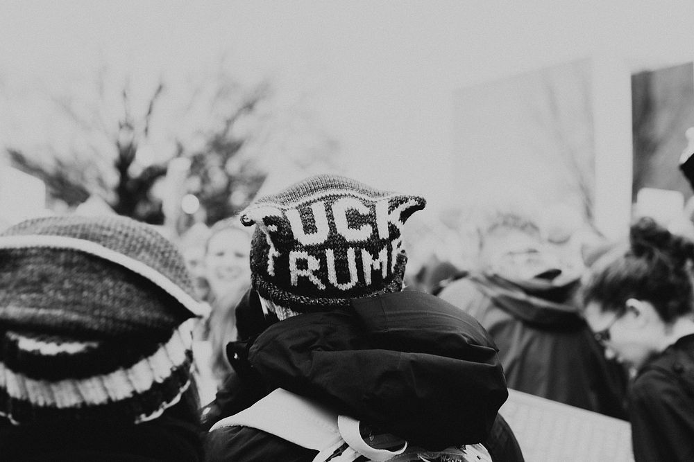 Fuck trump hat, Women's March in New York City, USA - 04/05 2017