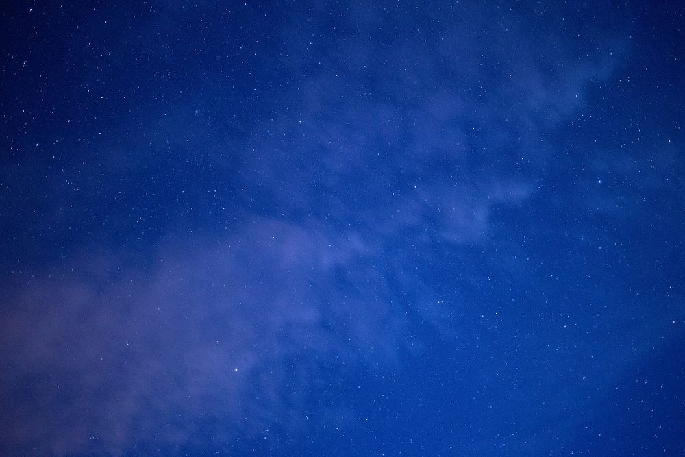 Blue starry night sky background, free public domain CC0 photo.