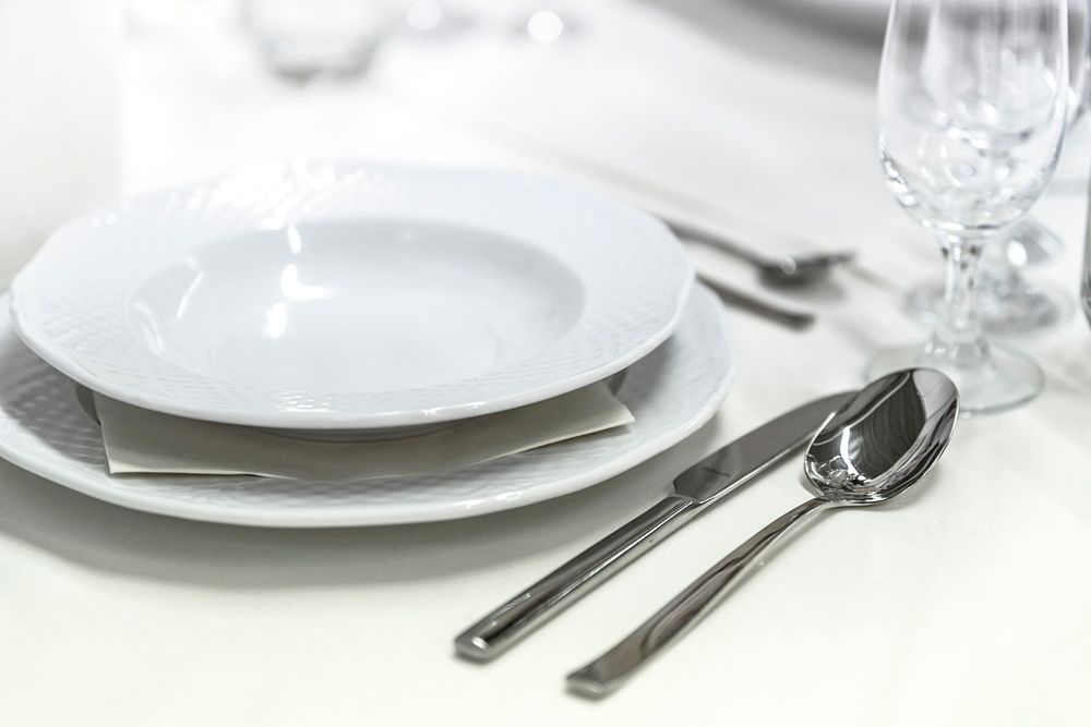 Free fine dining restaurant image, public domain table setting CC0 photo.