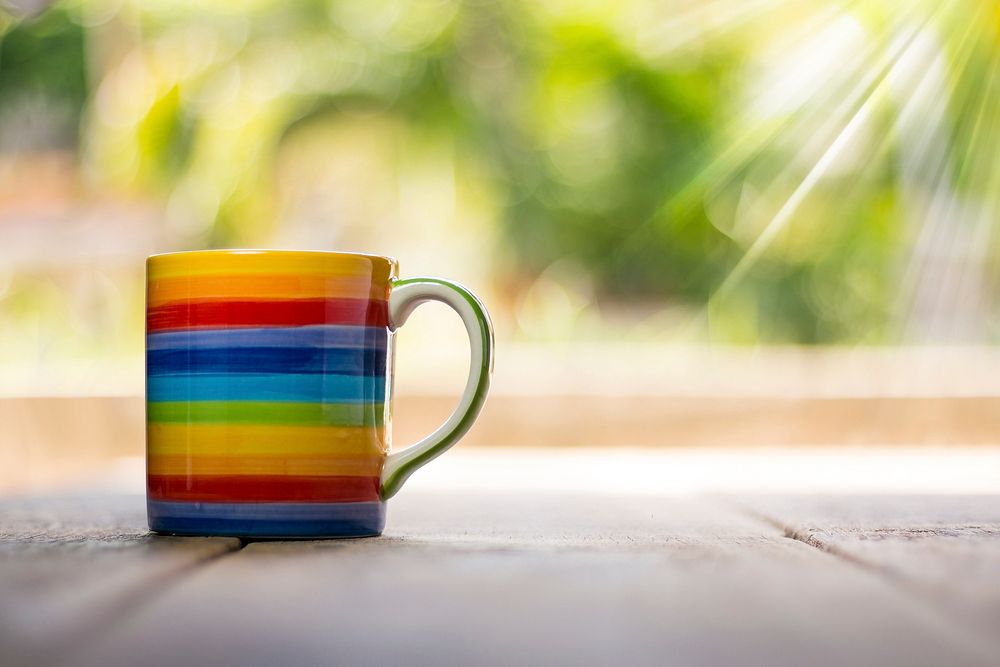 Free rainbow cup photo, public domain drink CC0 image.