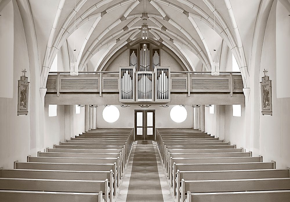 Free church interior photo, public domain religion CC0 image.