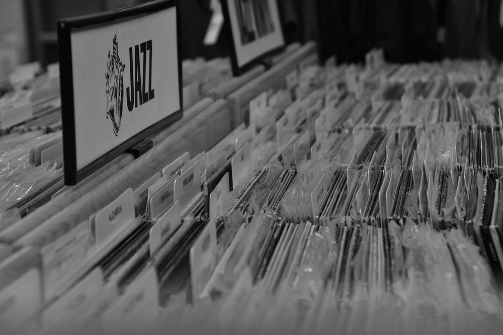 Free vinyl records image, public domain thrift shopping CC0 photo.