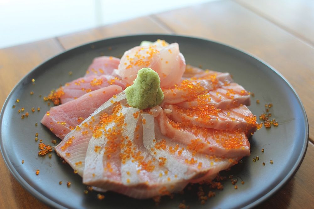 Free raw fish sashimi dish image, public domain Japanese food CC0 photo.