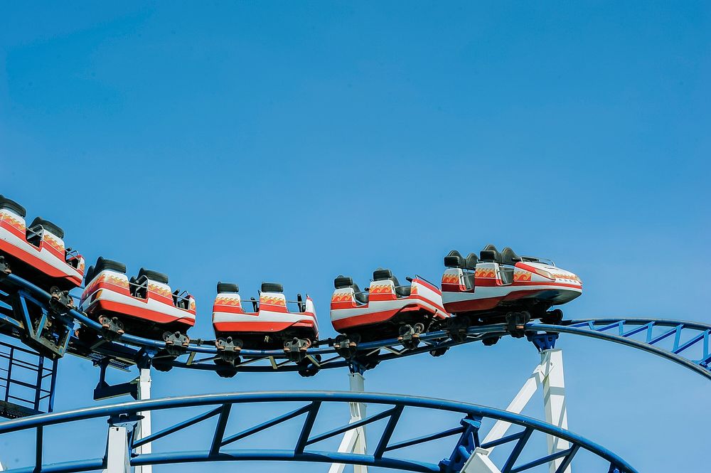 Free roller coaster image, public domain amusement park CC0 photo.