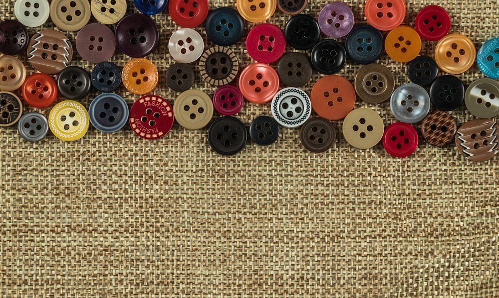 Free colorful button photo, public domain sewing CC0 image.