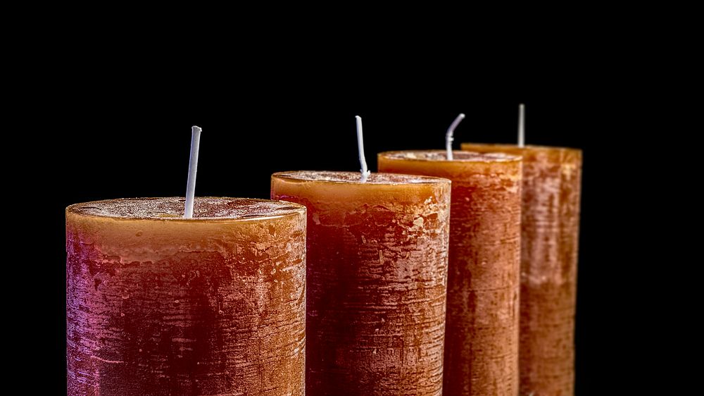 Free candle, black background photo, public domain light CC0 image.