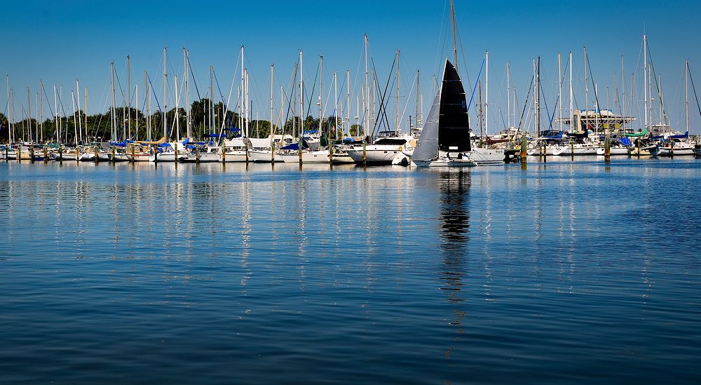 Free sailboats at dock image, public domain CC0 photo.