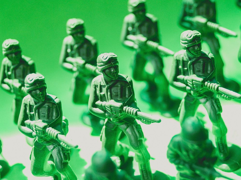 Free green soldier figurines image, public domain toys CC0 photo.