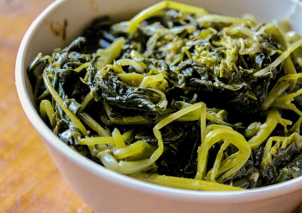 Free spinach side dish image, public domain Korean food CC0 photo.