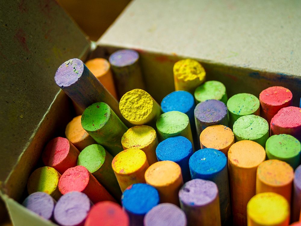 Free colored chalk, art aesthetic background public domain CC0 photo.