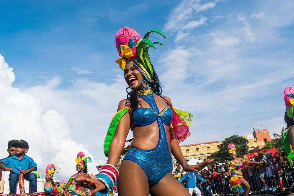 Dancers at Cartagena Carnival, Colombia - 17 November 2018