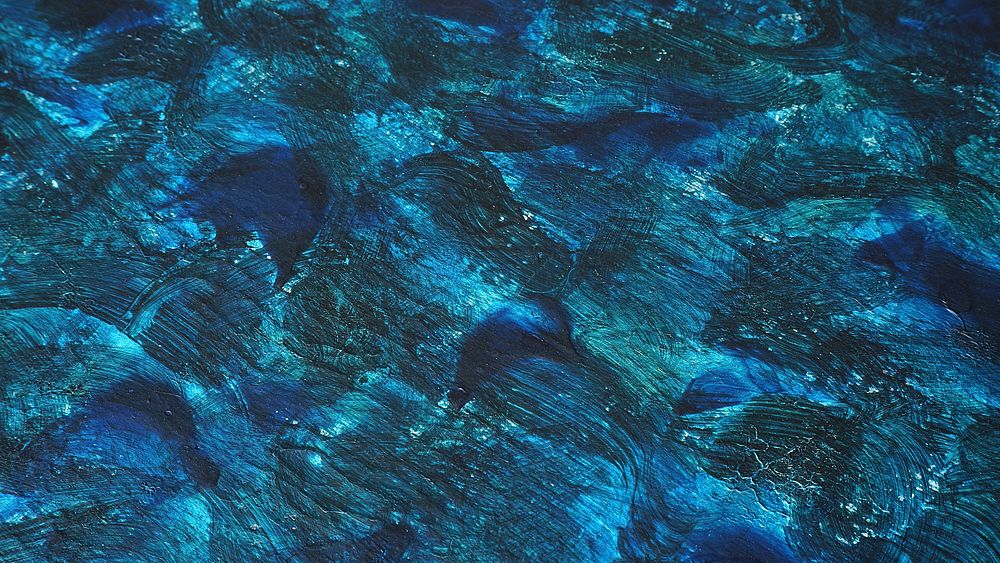 Blue waves, water, abstract, painting, free public domain CC0 photo.