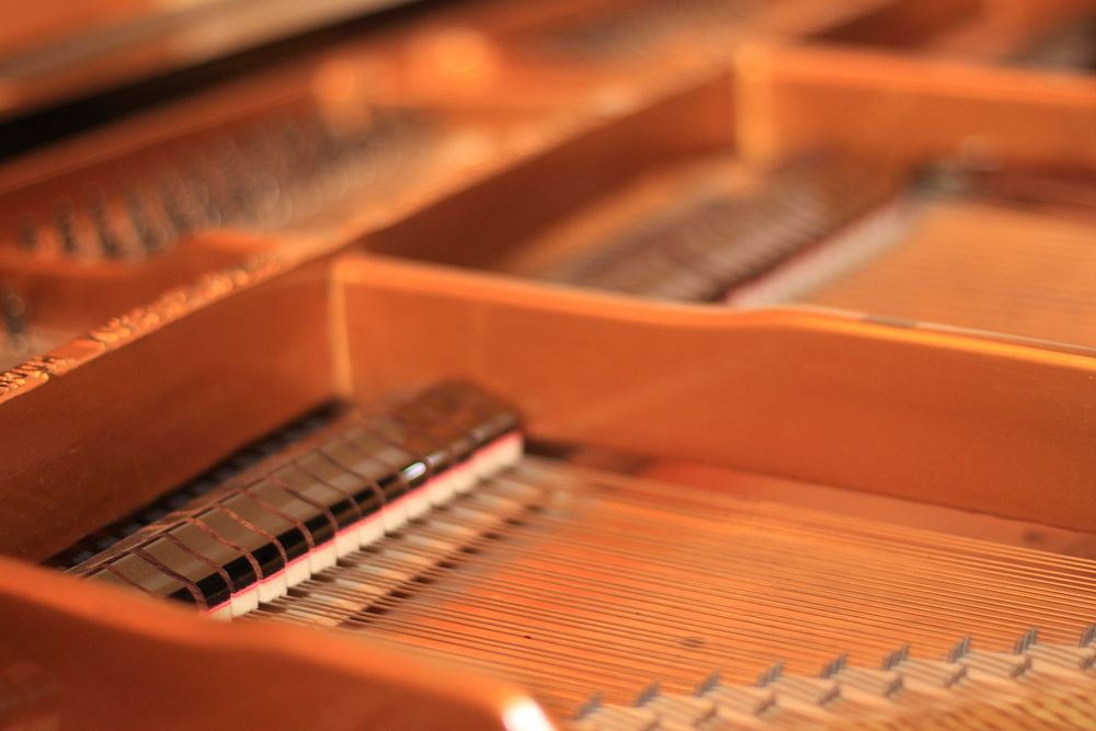 Free piano strings image, public domain musical instrument CC0 photo.