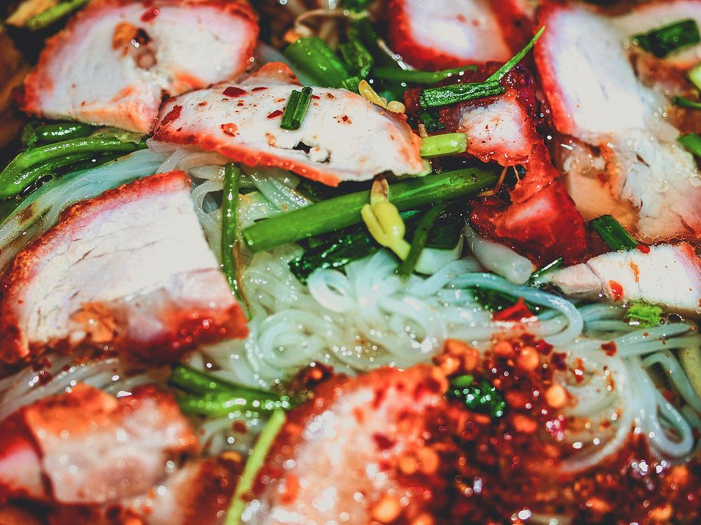 Free red pork noodle image, public domain CC0 photo.