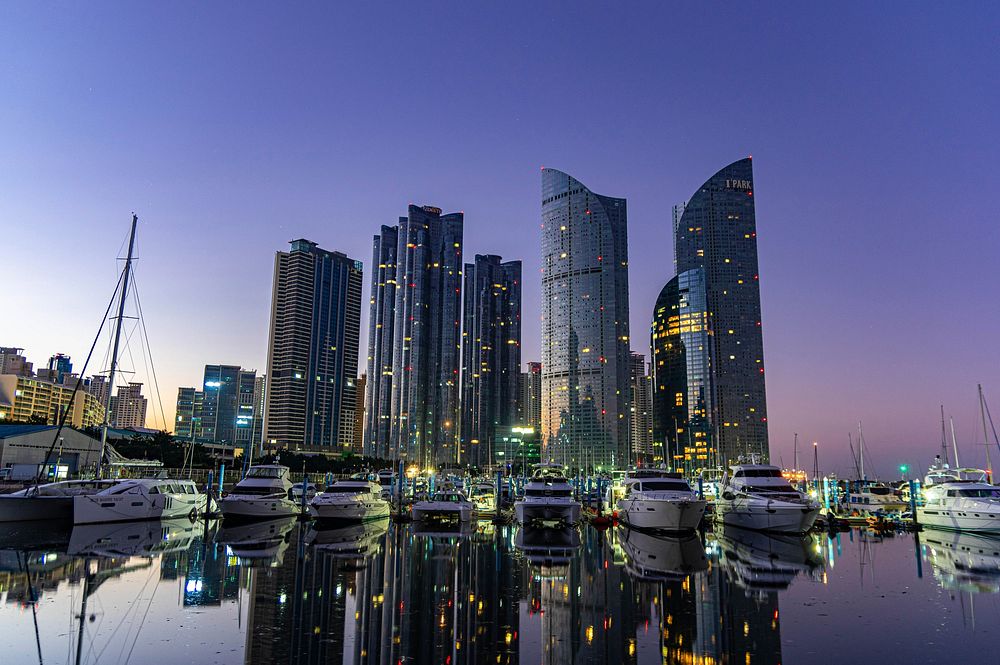 Free skyline of modern Busan, South Korea image, public domain CC0 photo.