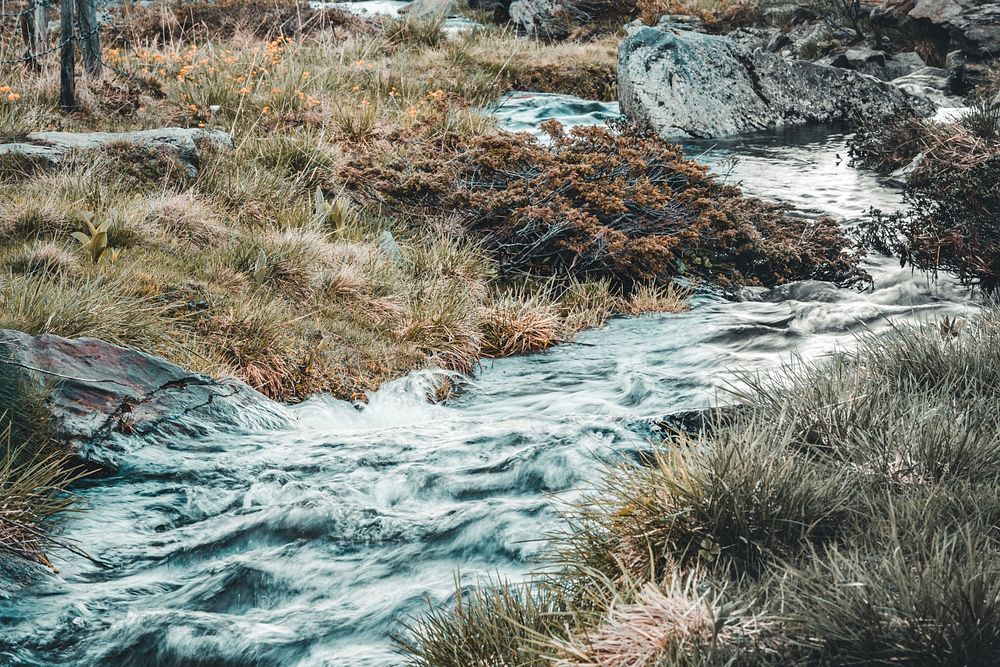 Free cascading stream of water image, public domain landscape CC0 photo.