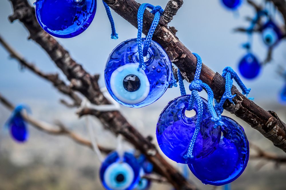 Free blue amulet eye, Turkey photo, public domain culture CC0 image.
