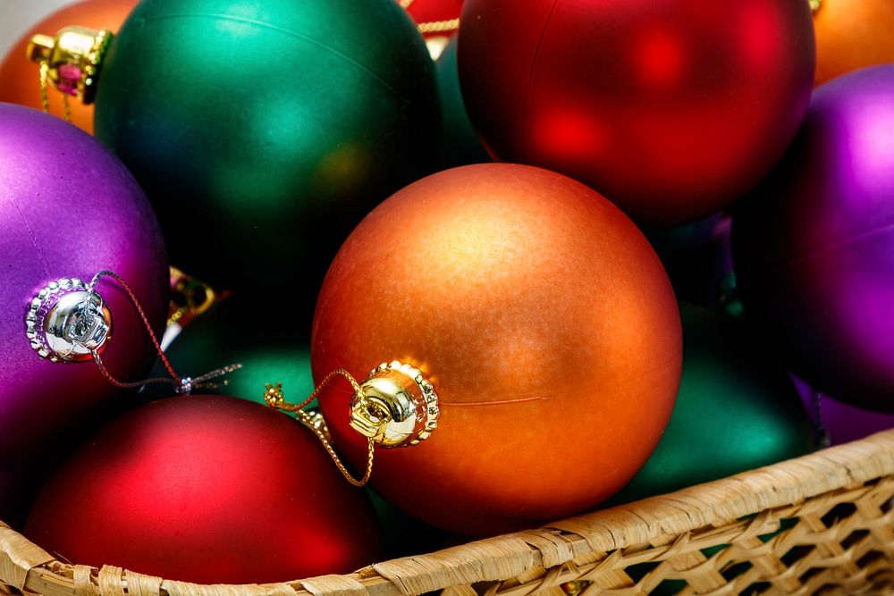 Free glass ball, Christmas ornament image, public domain holiday CC0 photo.