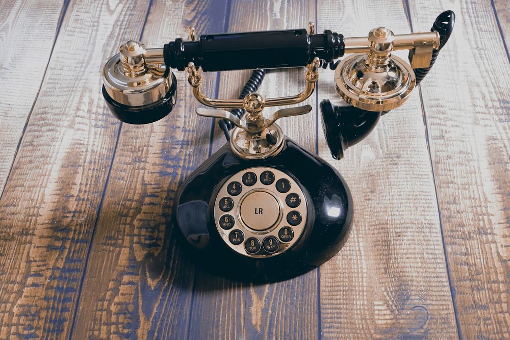 Free rotary dial telephone image, public domain vintage CC0 photo.