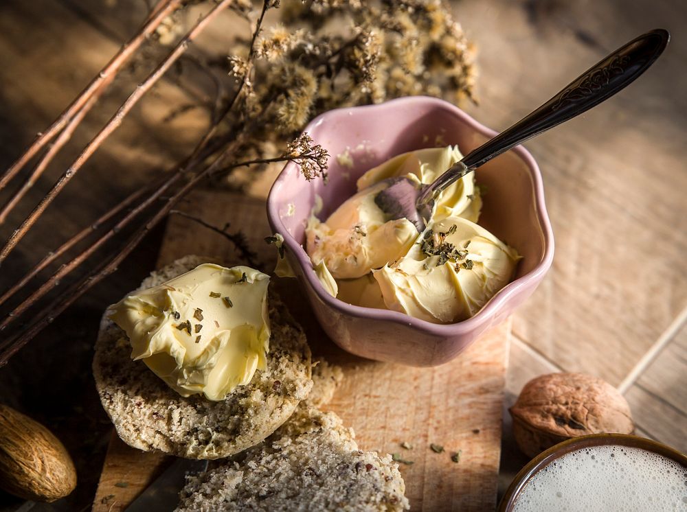 Free butter in the bowl image, public domain food CC0 photo.