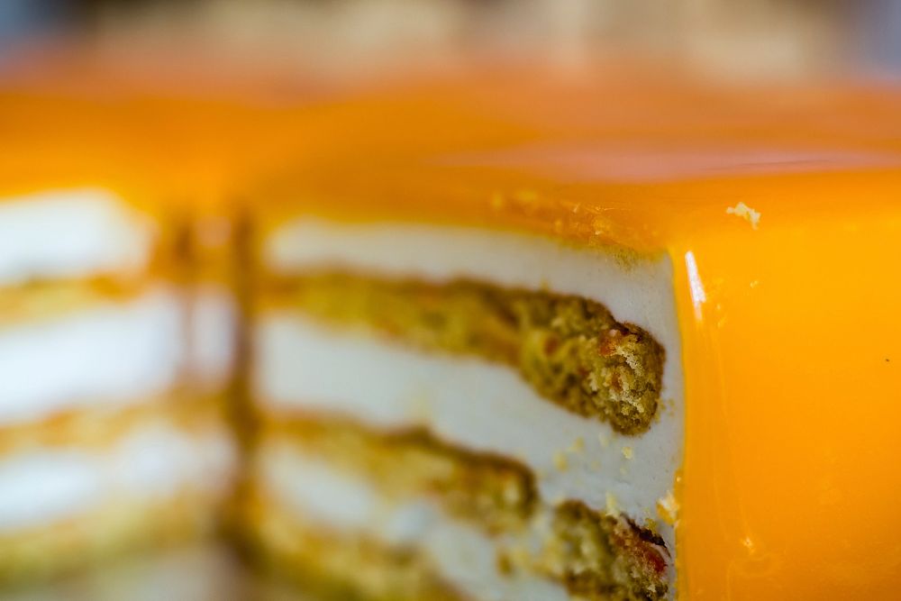 Free orange cake image, public domain dessert CC0 photo.