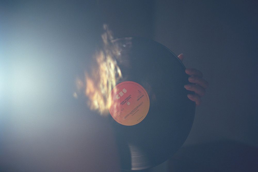 Free burning record image, public domain music CC0 photo.