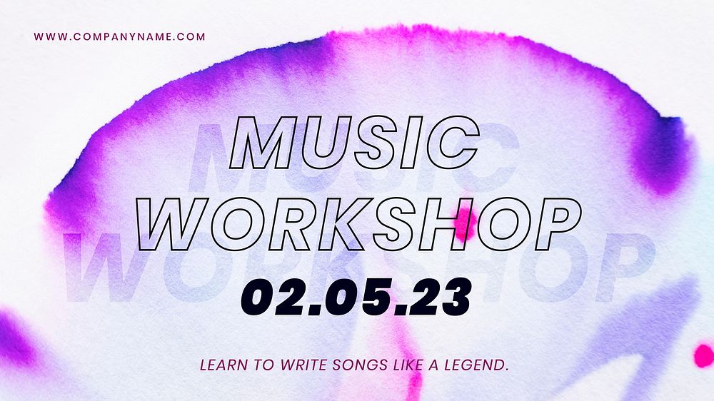 Music workshop colorful template vector in chromatography art ad banner