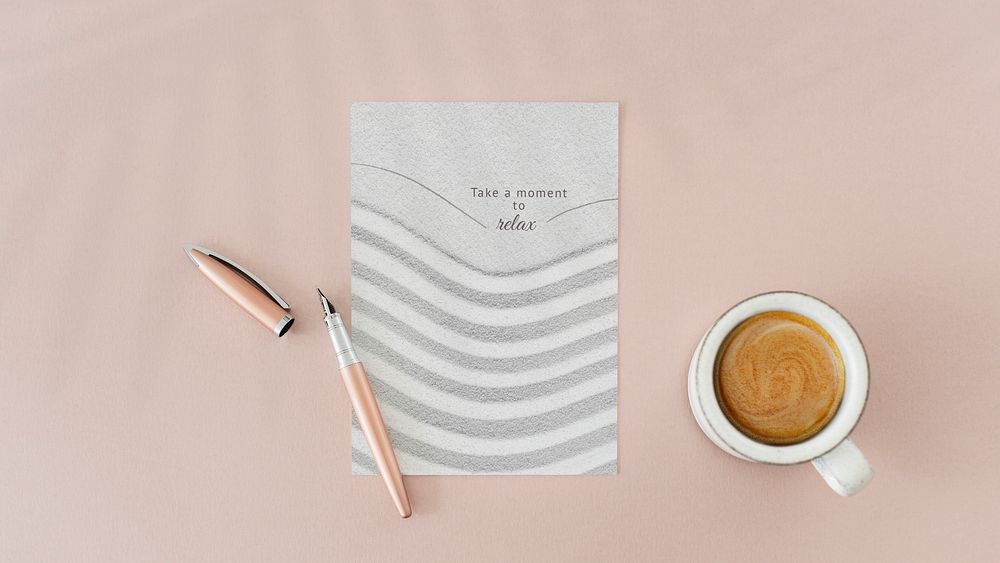 Aesthetic paper mockup psd on the table and a cup of coffee