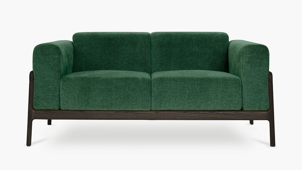 Mid century modern sofa psd living room furniture mockup