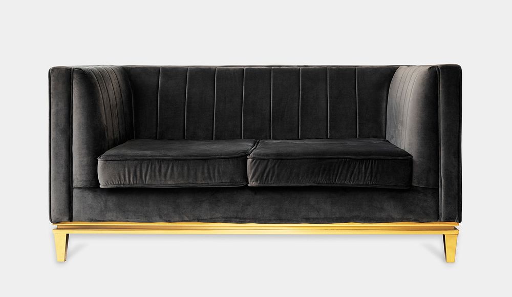 Leather tuxedo sofa mockup psd living room furniture