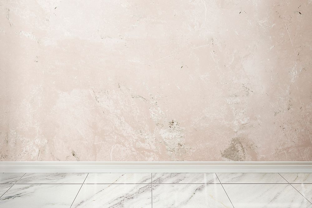 Empty luxury room with pink marble wall