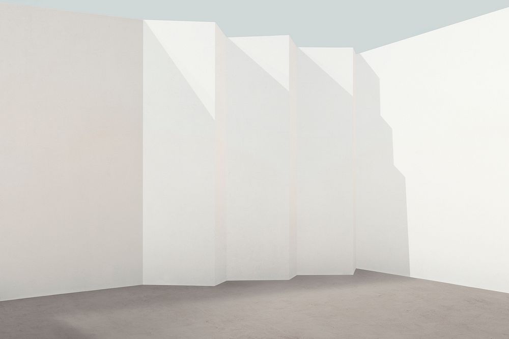 White wall mockup psd with natural sunlight