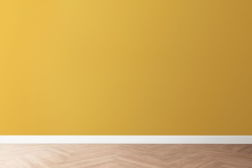 Empty modern room with yellow wall