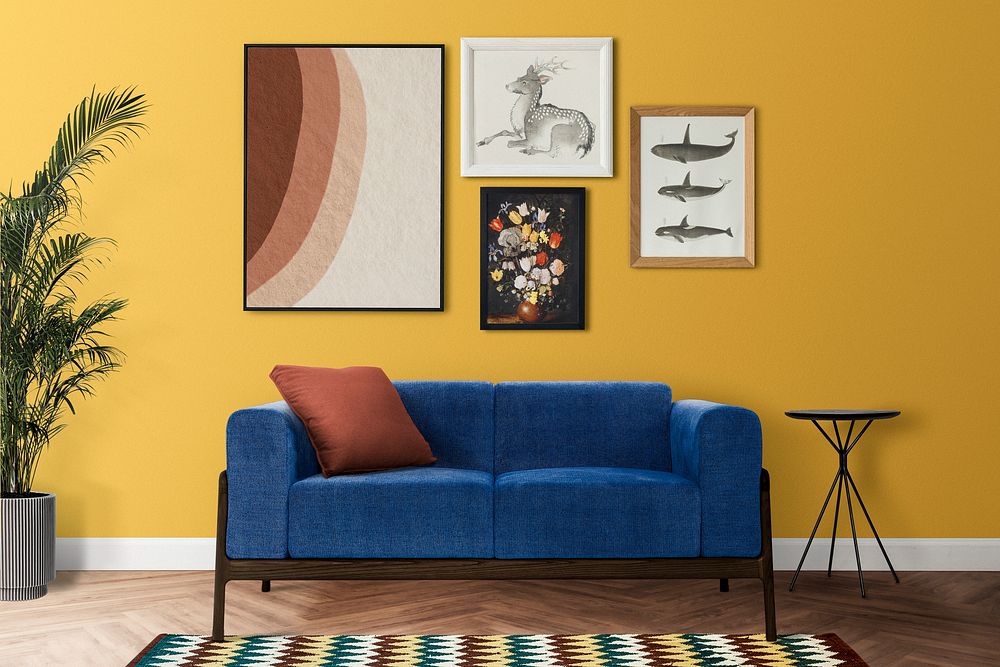 Gallery wall in a modern living room