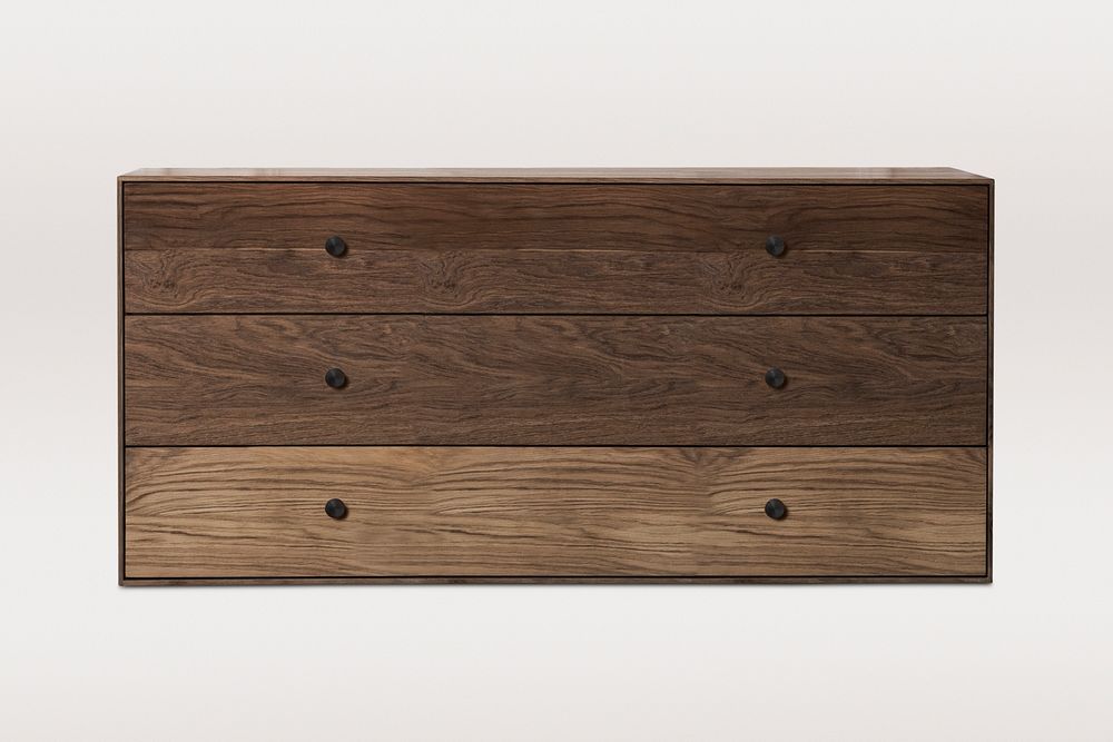 Scandinavian cabinet mockup psd wooden furniture