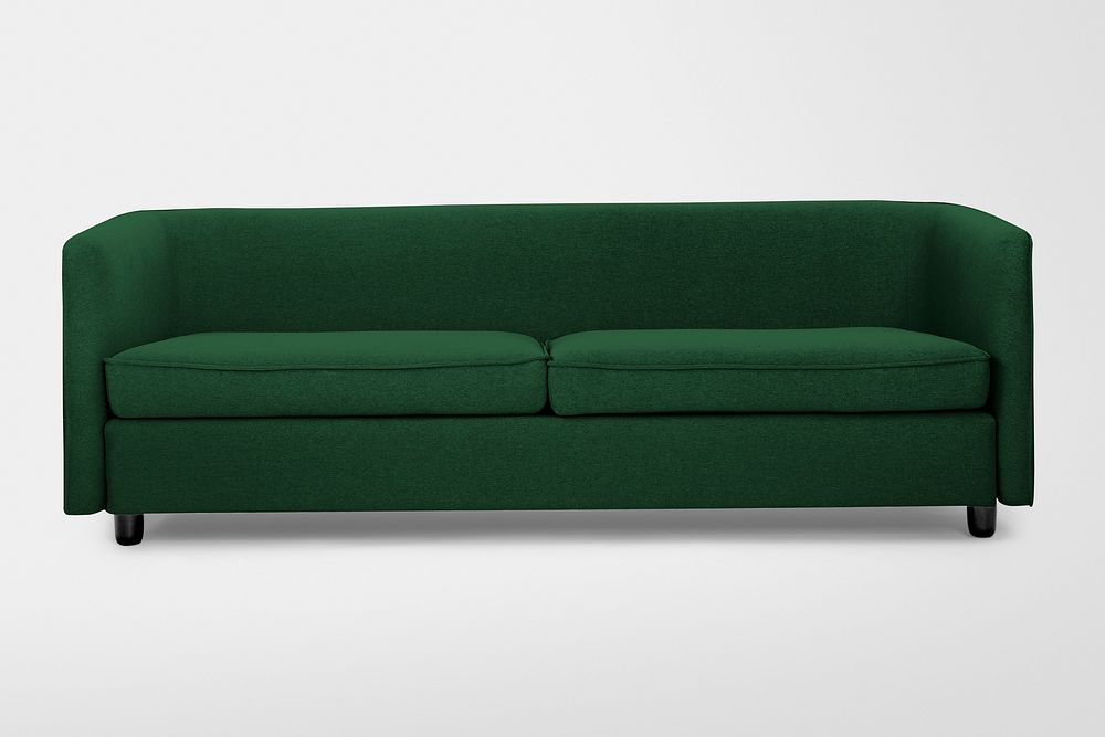 Green tuxedo sofa mockup psd living room furniture