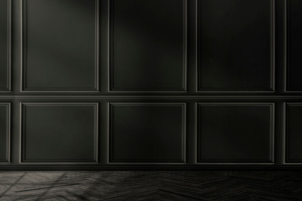 Empty luxury room with black wall