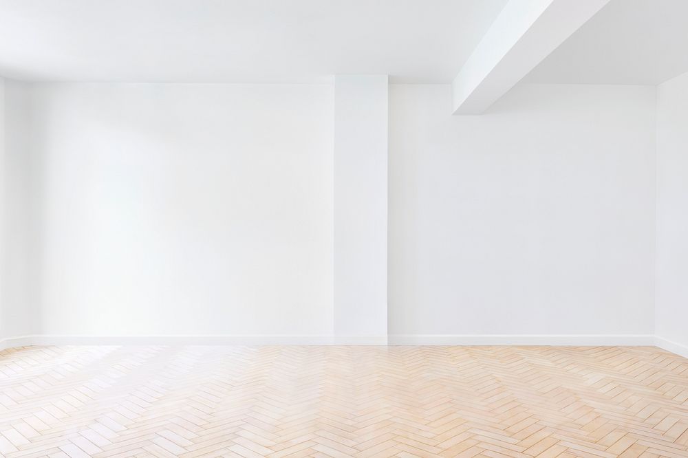 Empty minimal room with white wall