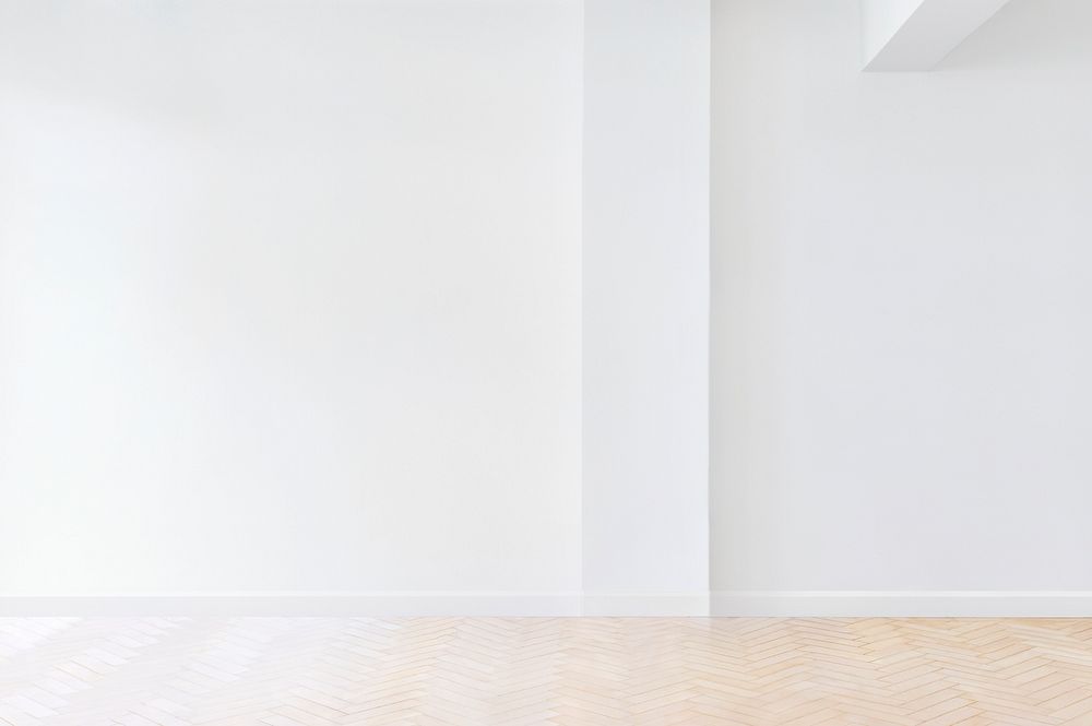 Empty minimal room with white wall