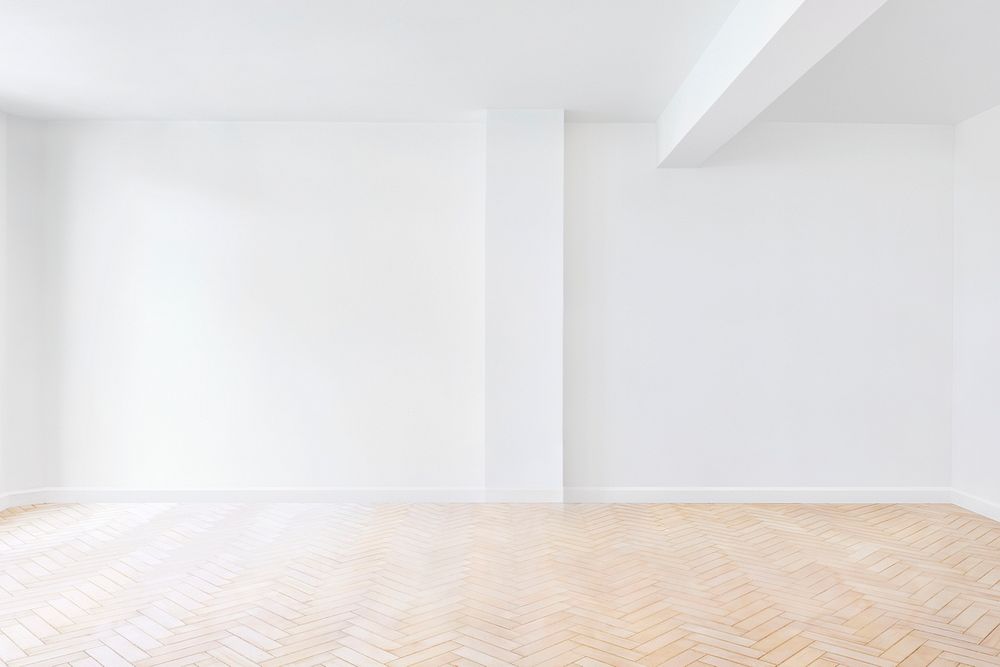 Empty room wall mockup psd minimal interior design
