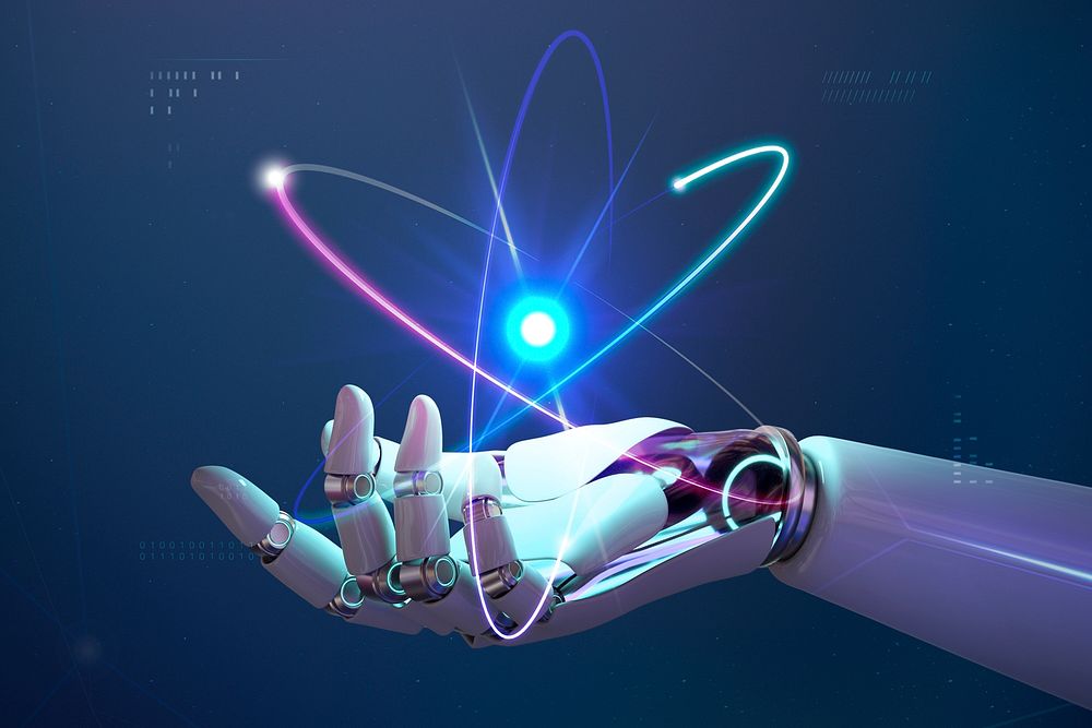 AI nuclear energy psd technology, future innovation background