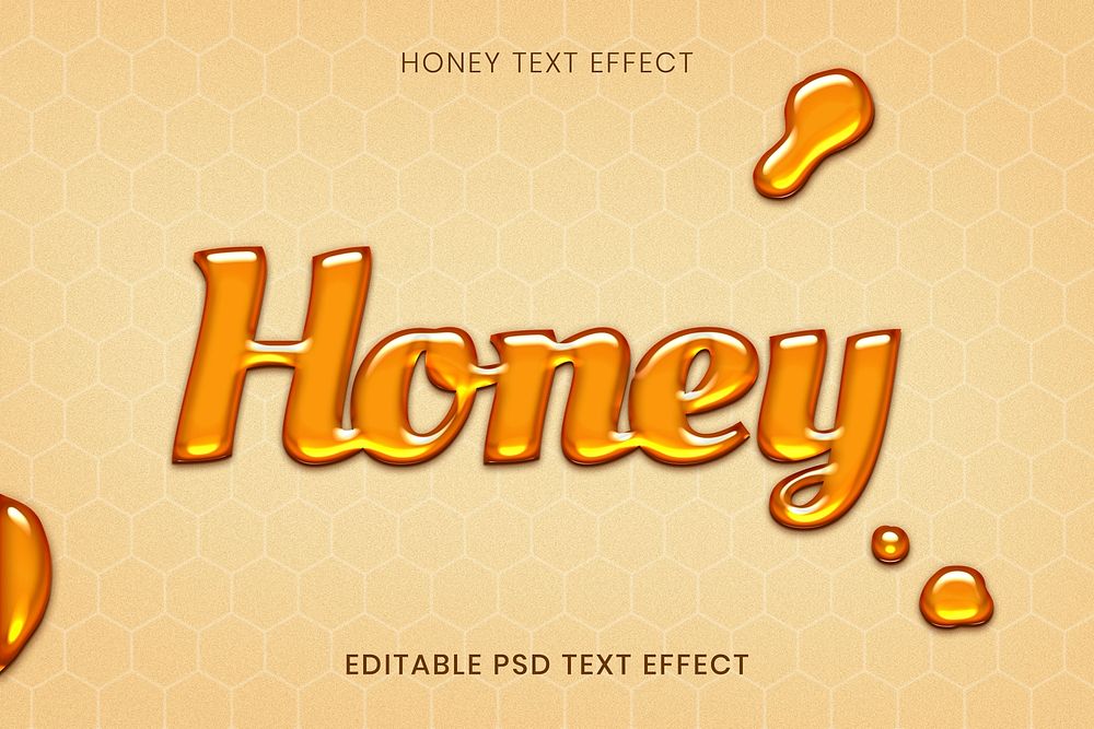Honey editable psd text effect