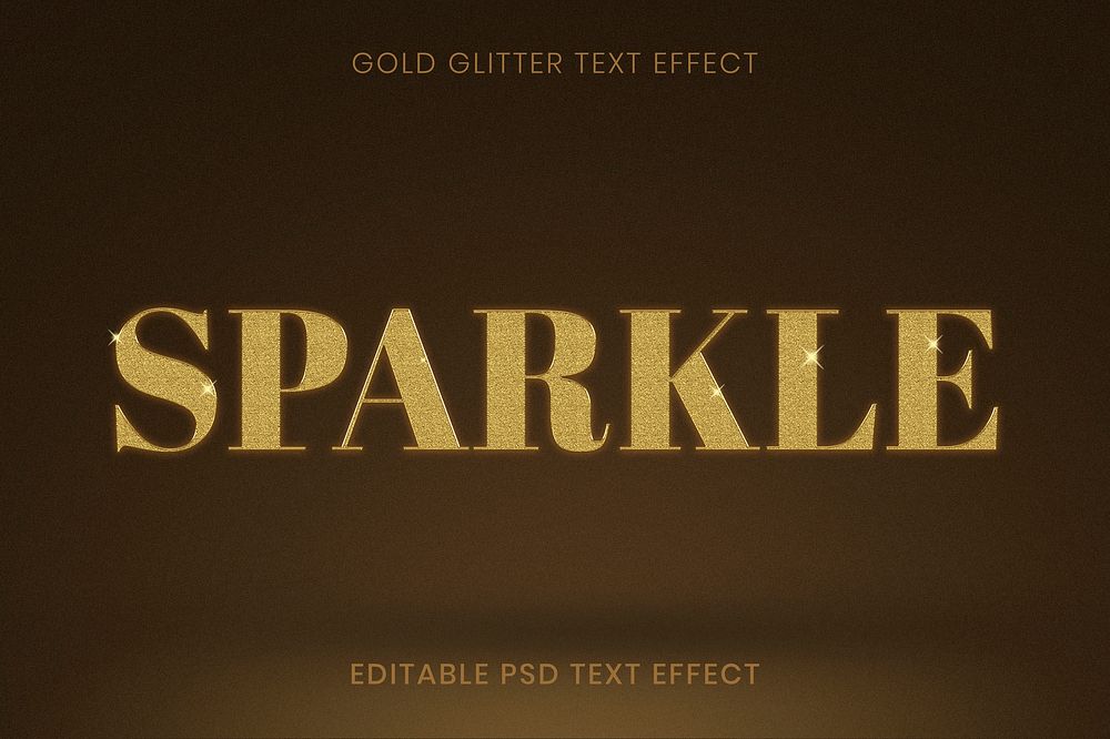 Gold glitter psd editable text effect