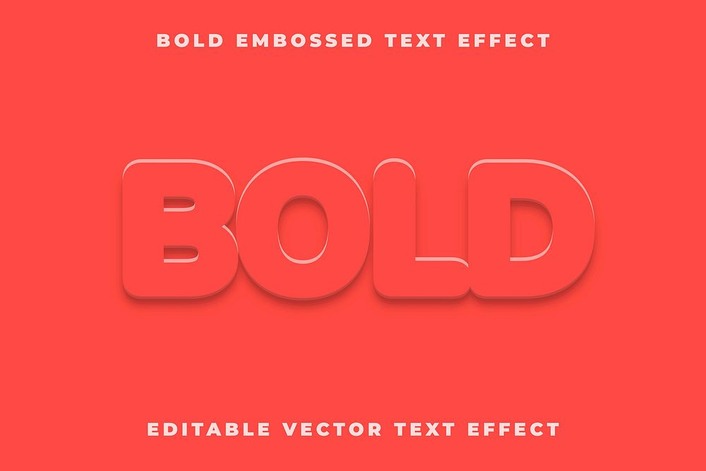 Bold embossed editable vector text effect