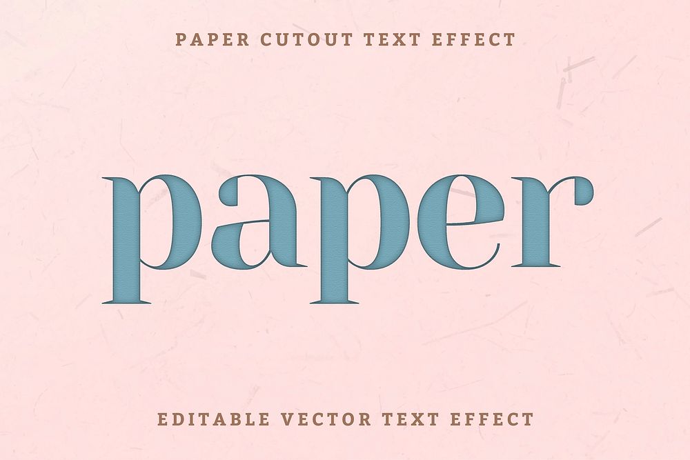 Paper cutout editable vector text effect