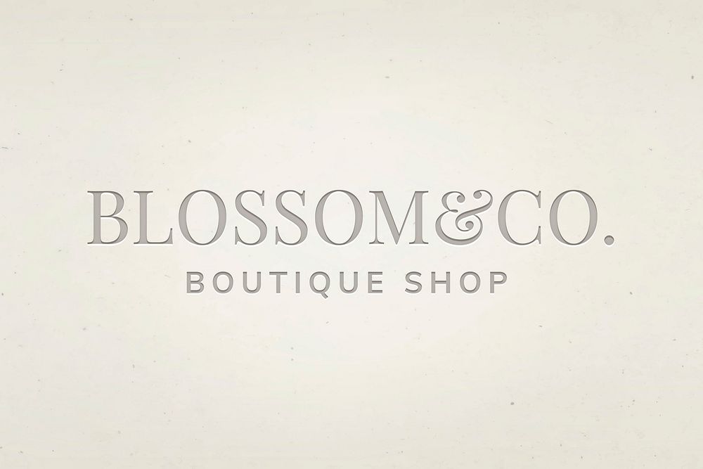 Editable boutique business logo vector with blossom and co text