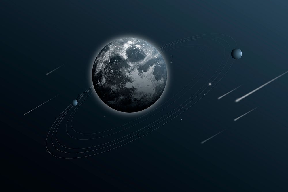 Solar system universe background with earth in aesthetic style